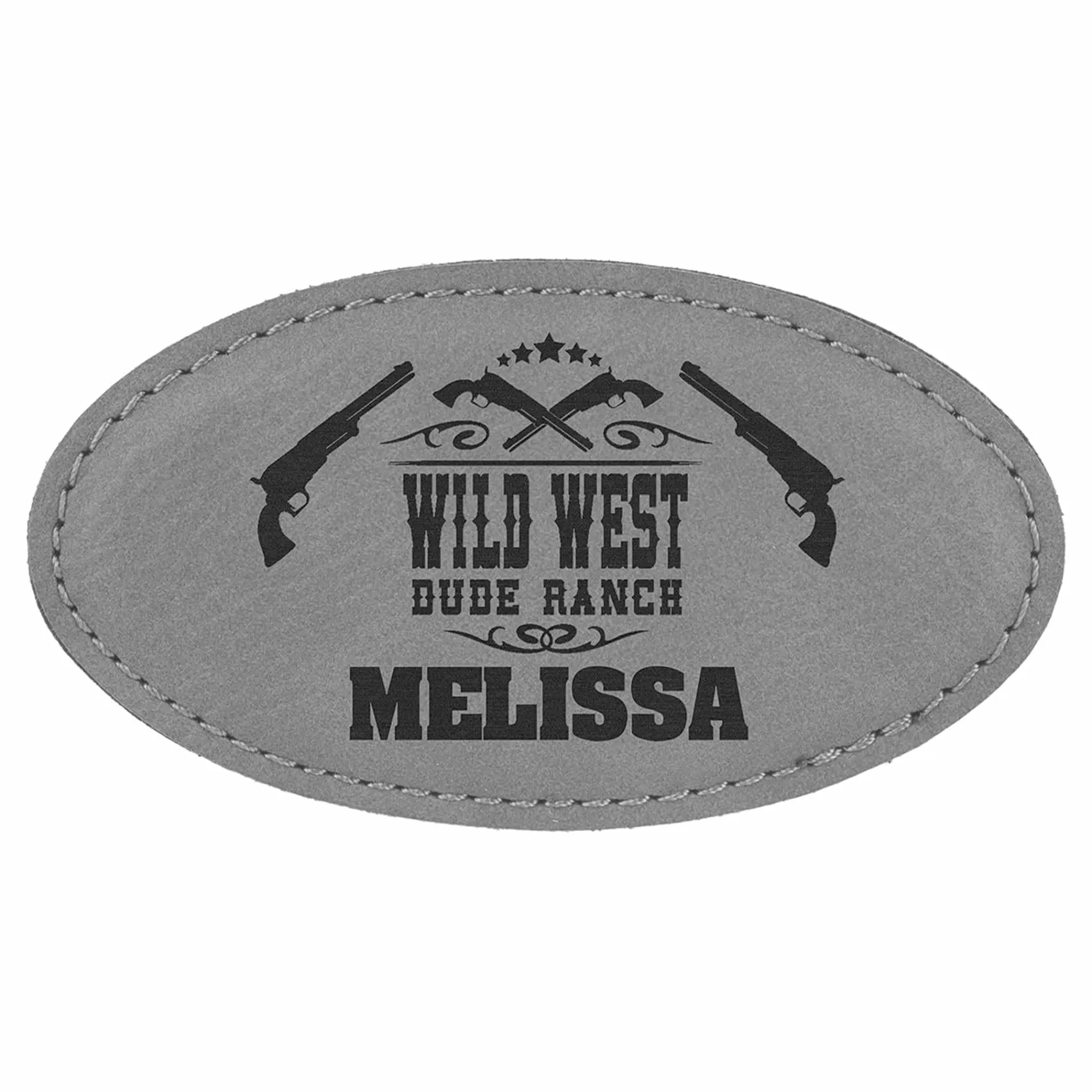 Vegan Leather Badge - Stitched Edge
