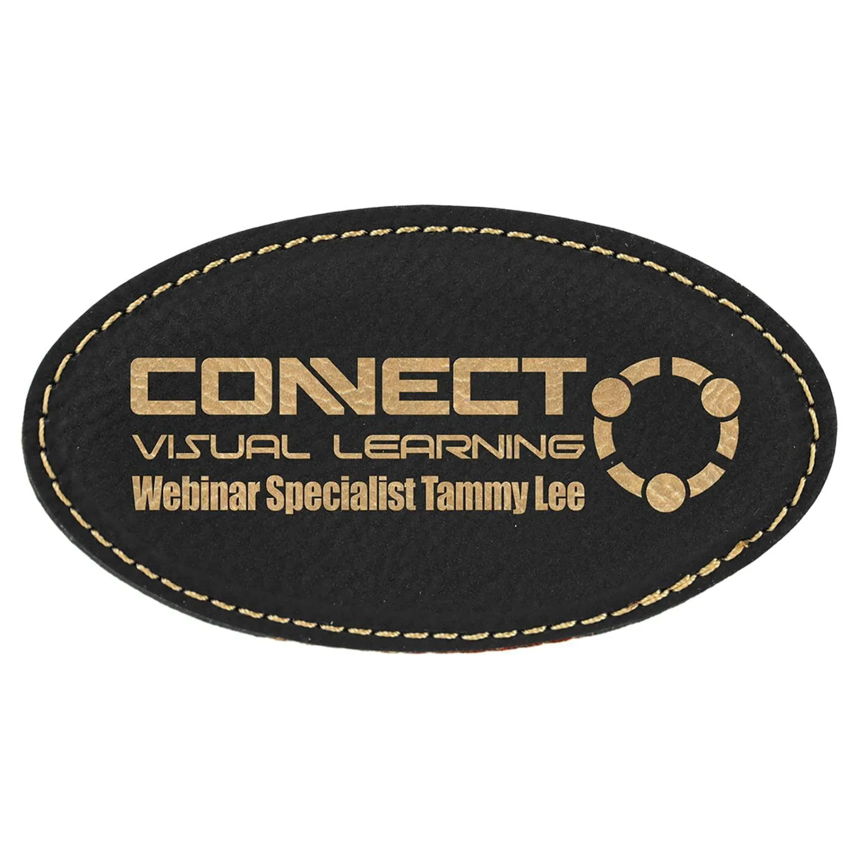 Vegan Leather Badge - Stitched Edge