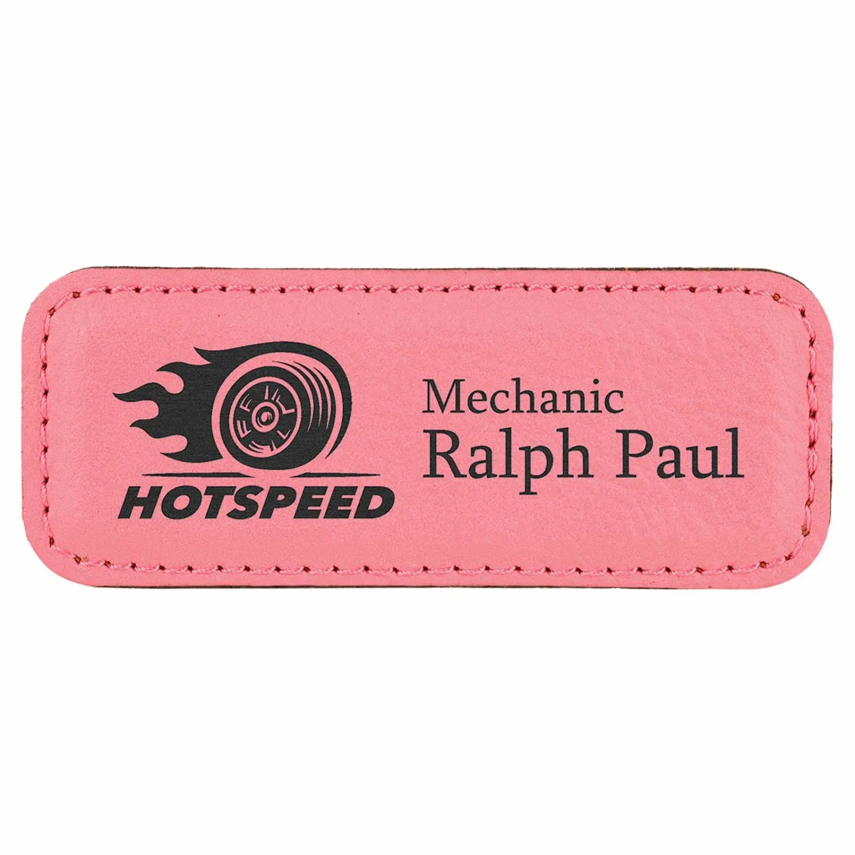 Vegan Leather Badge - Stitched Edge