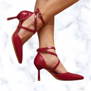VougeVamp Elegant Glitter Stiletto Heels – Strappy Pointed Toe Pumps for Weddings & Parties