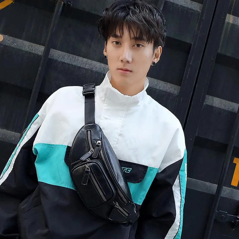 Waist Bag Men Multi-layer Zipper Chest Bag Mobile Phone Bag Outdoor Leisure Sports Shoulder Bag