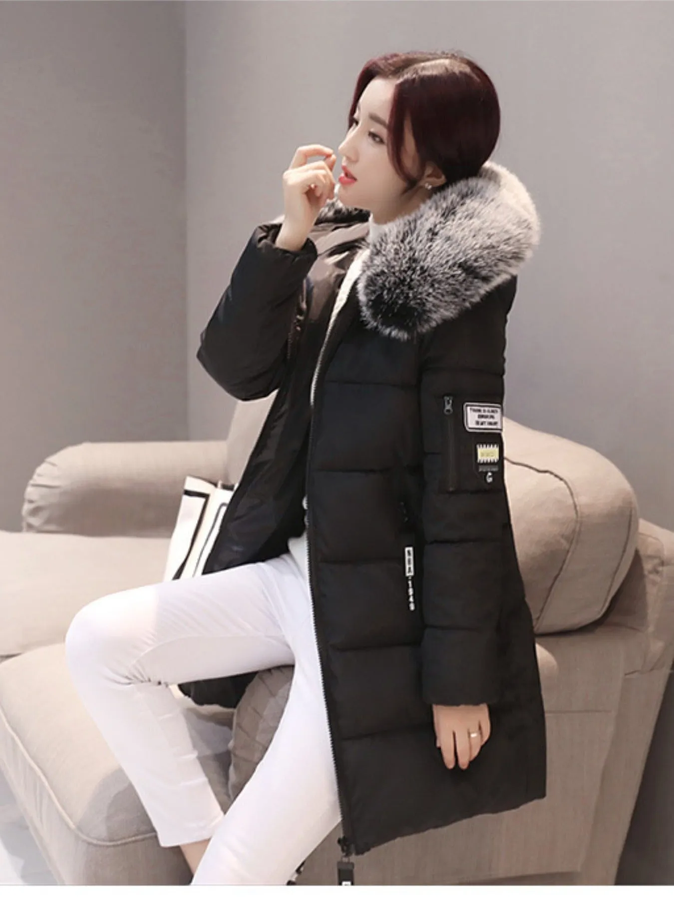 Women's Winter Hooded Coat Waterproof Warm Long Puffer Jacket Parka